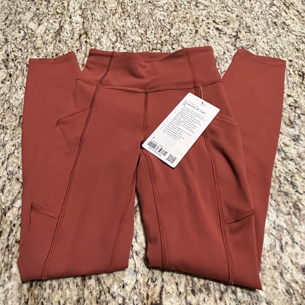 NWT Lululemon Invigorate High-Rise Tight 25" - Dark Terracotta